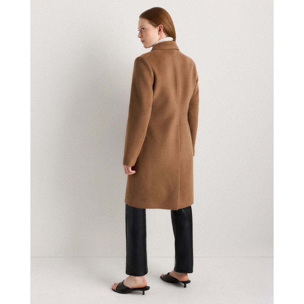 Quince Italian Wool Camel Hair Single Breasted Midi Coat Women's XS NWT - Picture 7 of 16